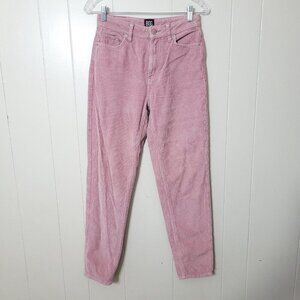BDG Mom Jeans Womens High Rise Corduroy Pants Pink Size 25